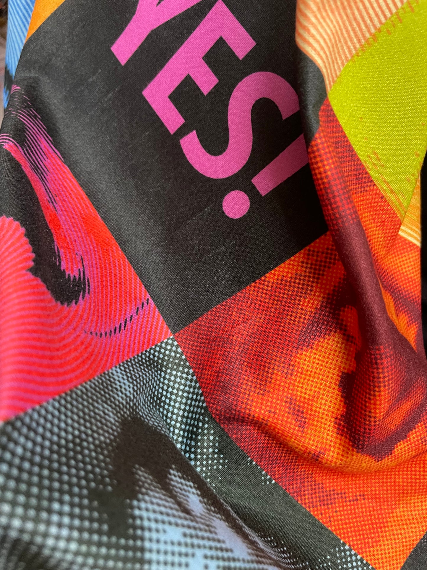 Multi Color Comic Graphic Polyester Jersey "I'll Pop Your Art"