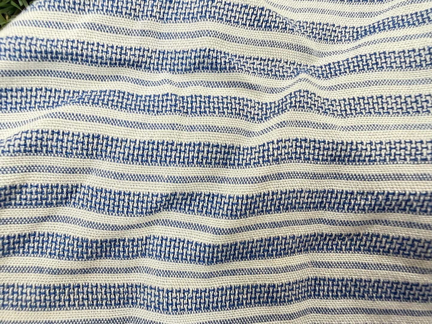 Blue White Stripe Cotton Rayon Gauze "Sea Breezy”
