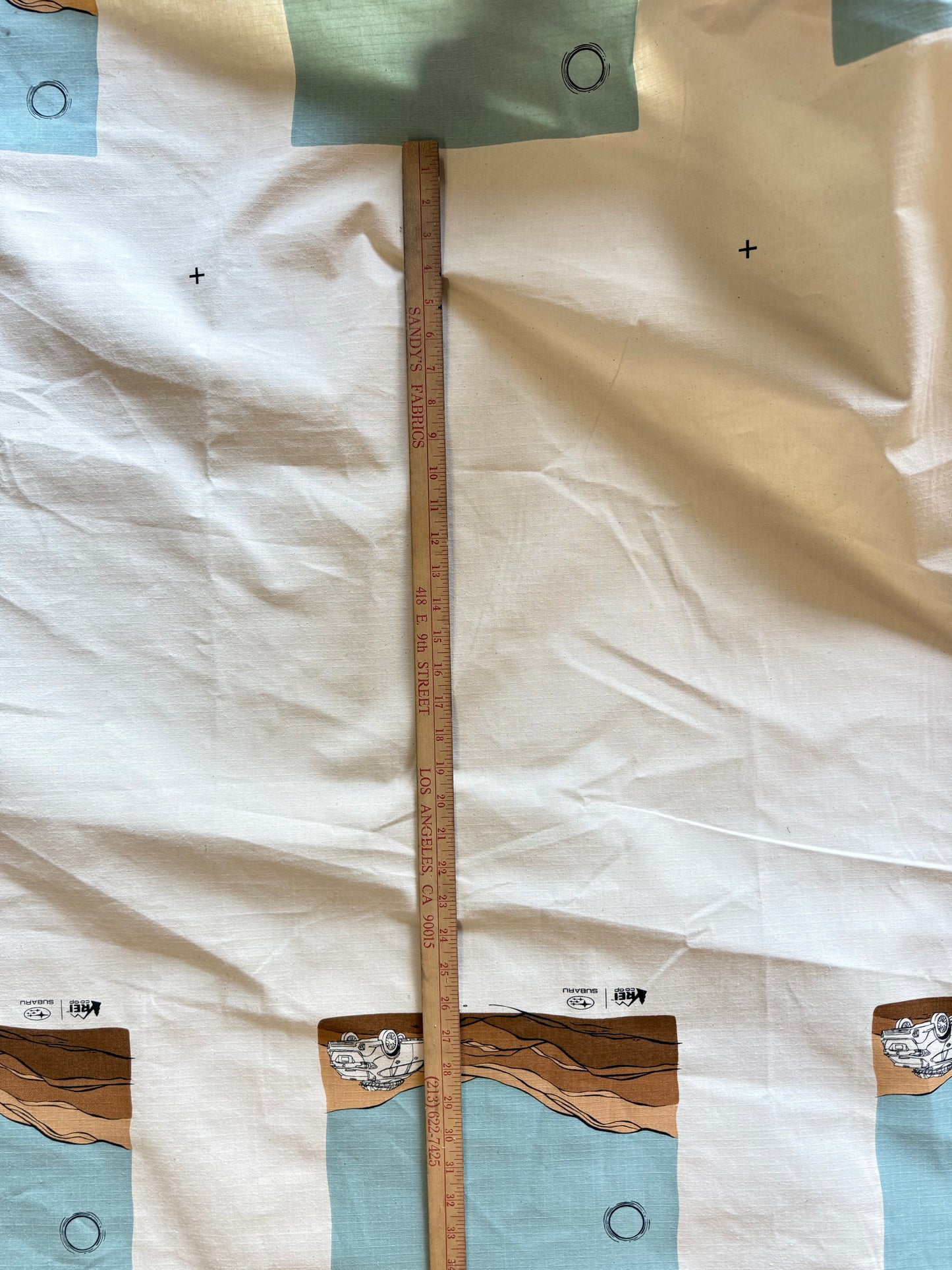 Cream Car Promo Tote Bag Panel Cotton Ripstop “Camp Cut”