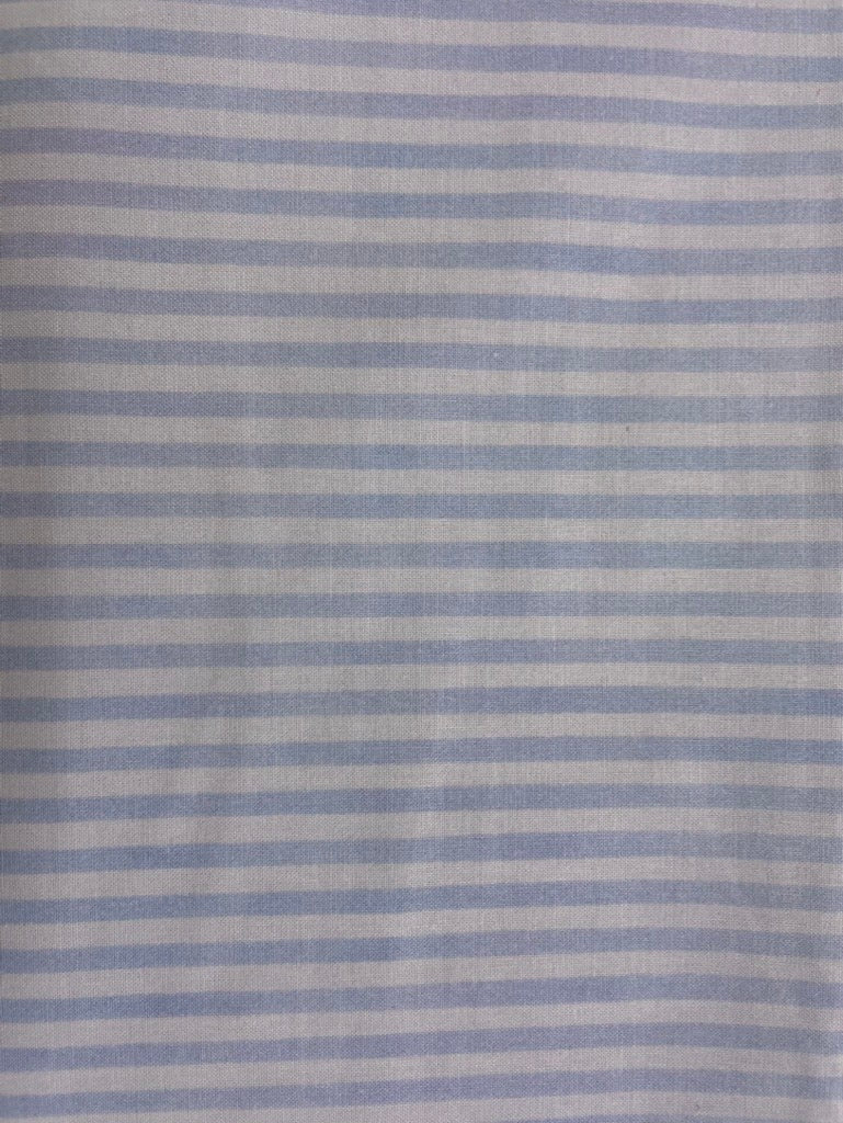 Light blue white Vertical stripe Quilt Cotton Poplin Woven "Ocean Breeze"