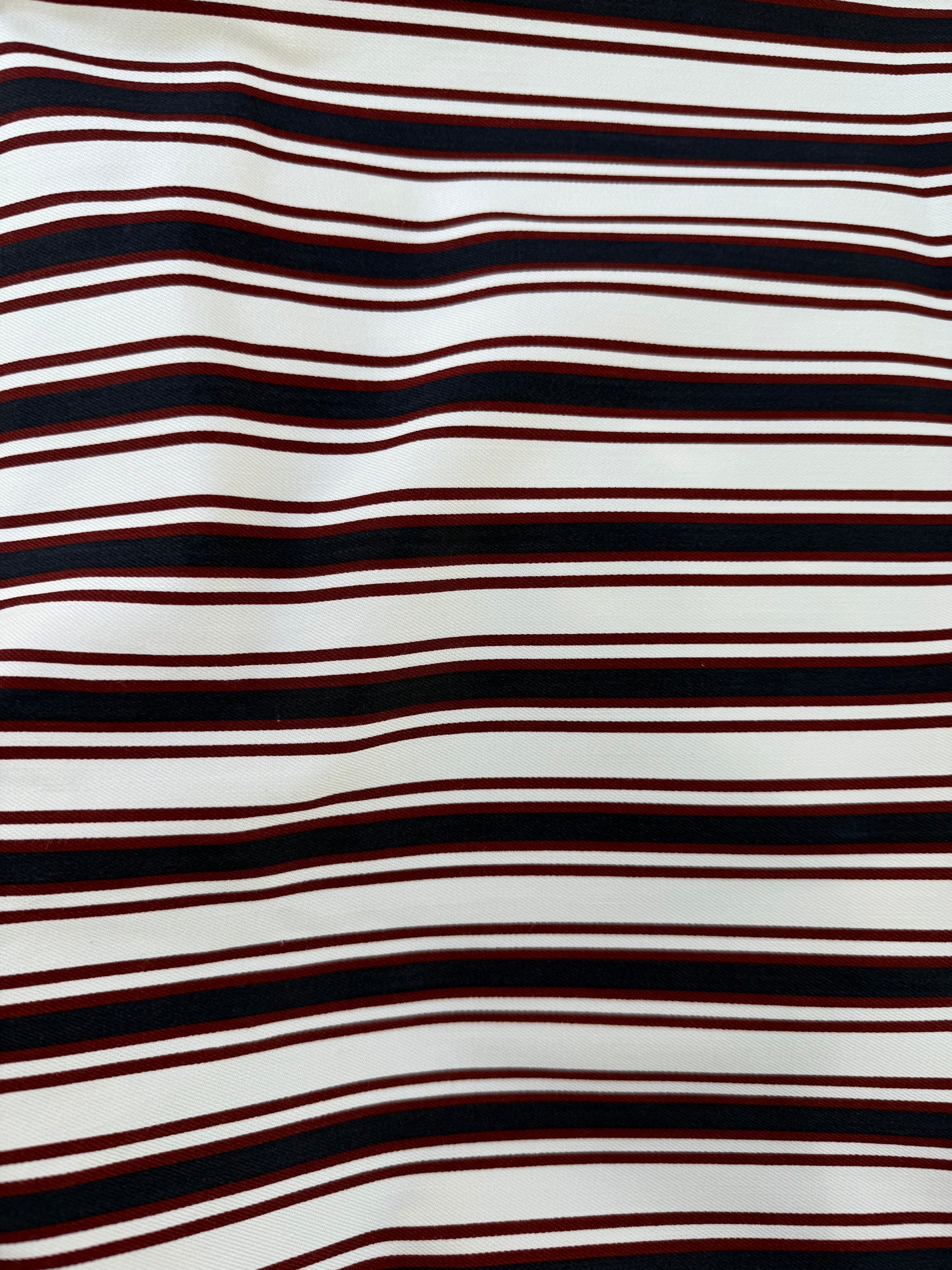 Red Blue White Printed Stripe Cotton Spandex Denim Twill "Boardwalk Talk"