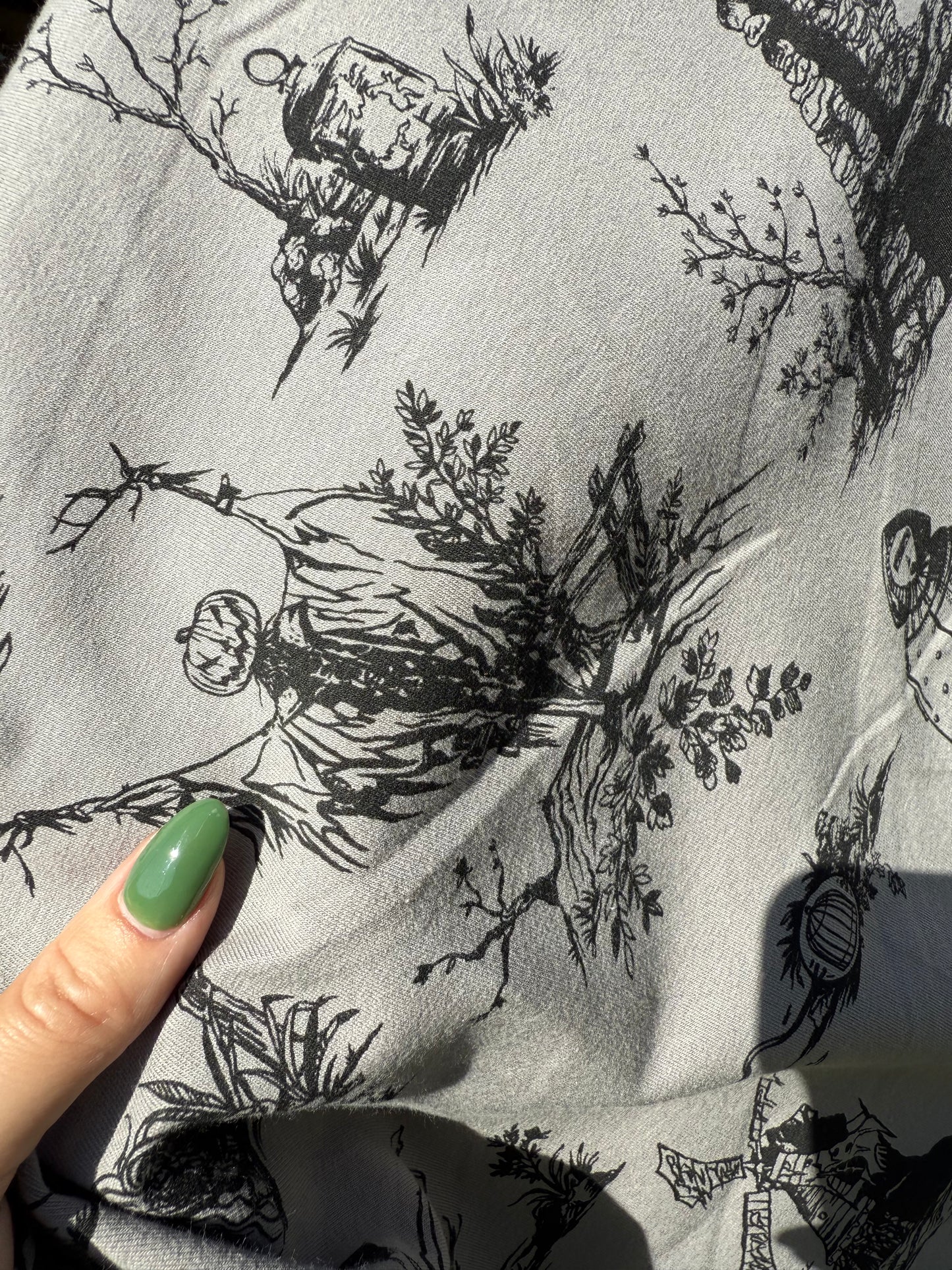 Grey Black Sleepy Hallow Pumpkin Headless Horseman Halloween Cotton/spandex Jersey “Sleepy Hallow”