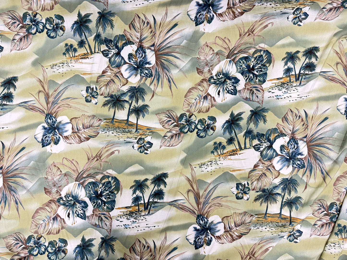 Green VTG Island Rayon 14 Yards