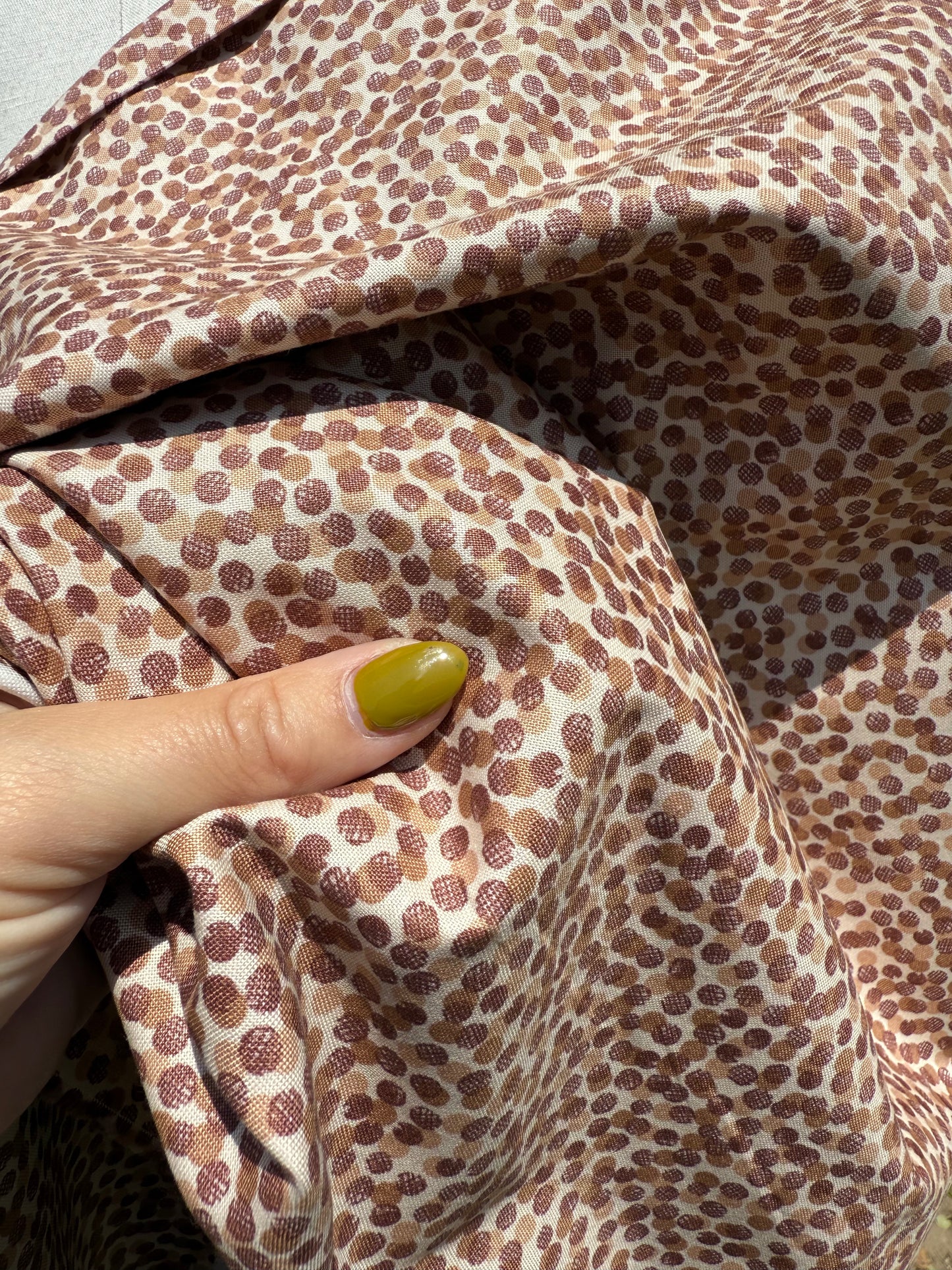 Tan Brown Abstract Dot Quilt Cotton Print Poplin “Dottie”