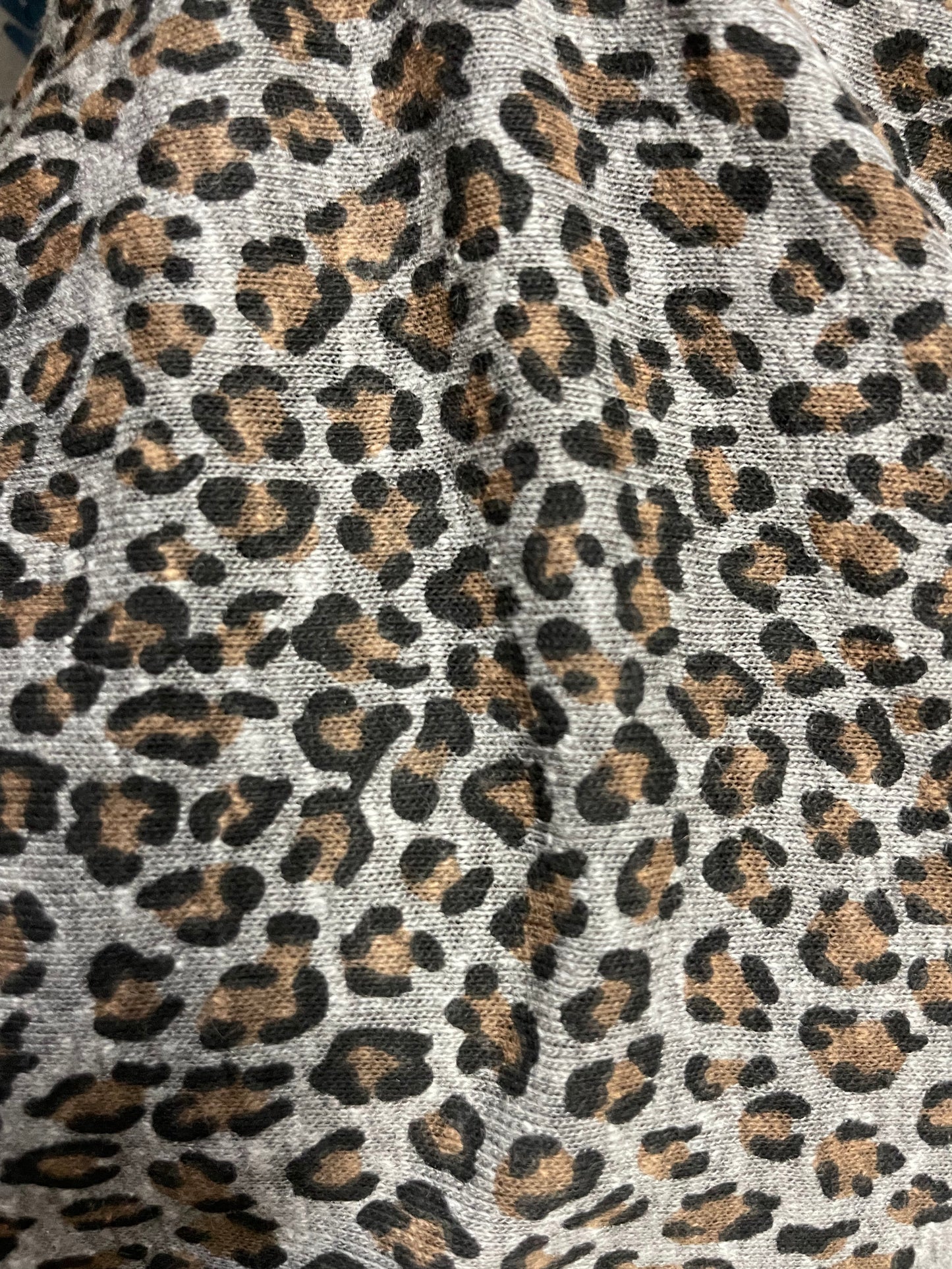 Leopard Gray Yellow Black Animal Print Soft Vintage Cotton Jersey "Wild'n'Comfy"