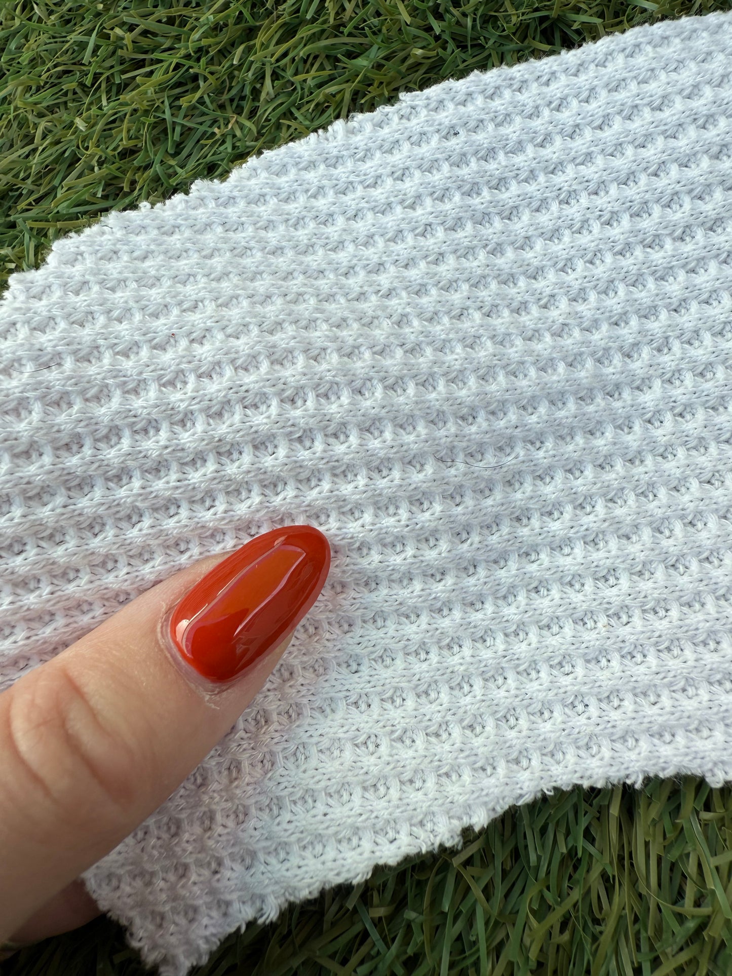 White Cotton Thick Waffle Thermal Knit "Whipped Cream"