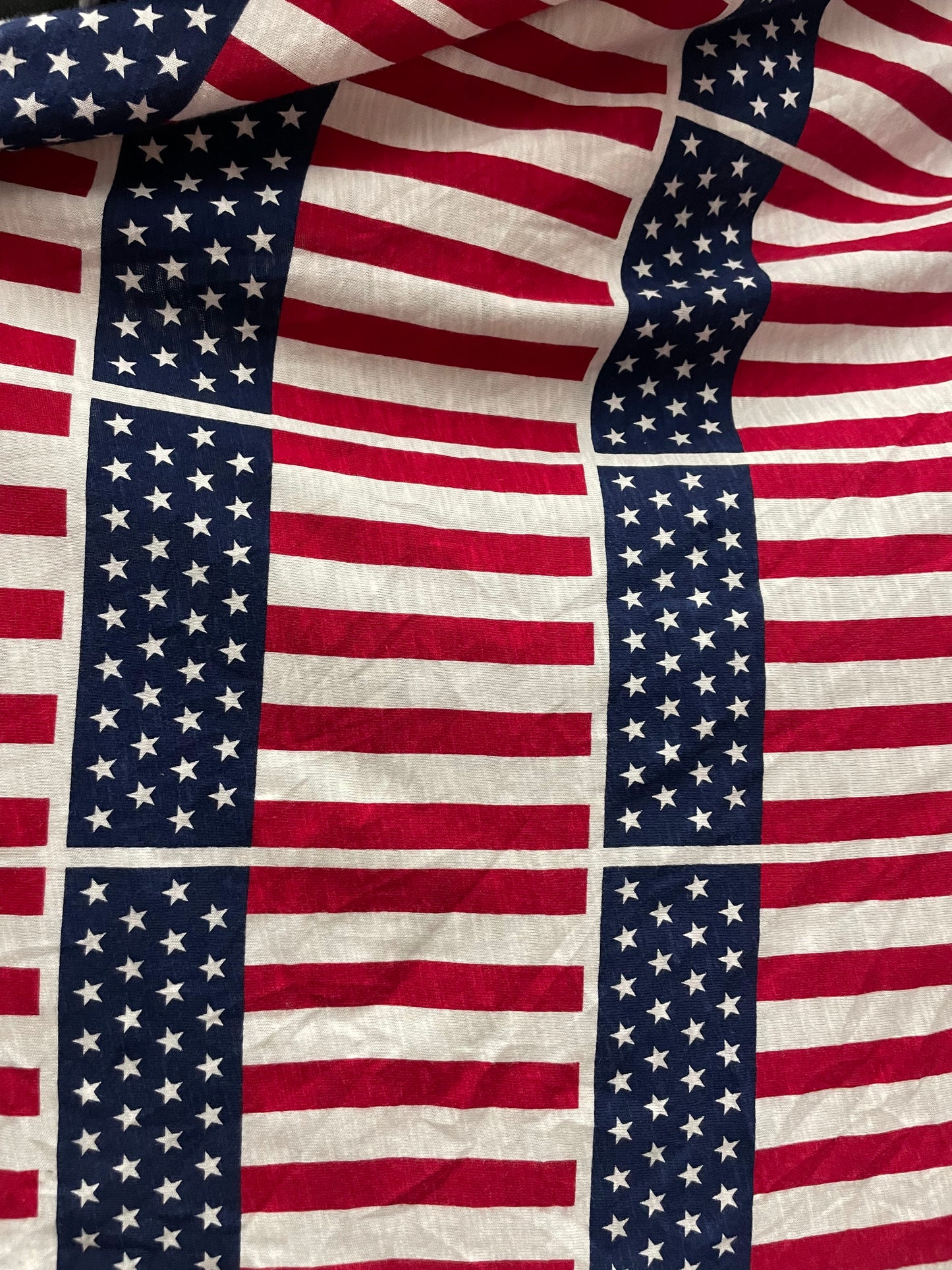 Red Blue White Patriotic Star Stripes Vintage Cotton Jersey "Stars N Stripes"