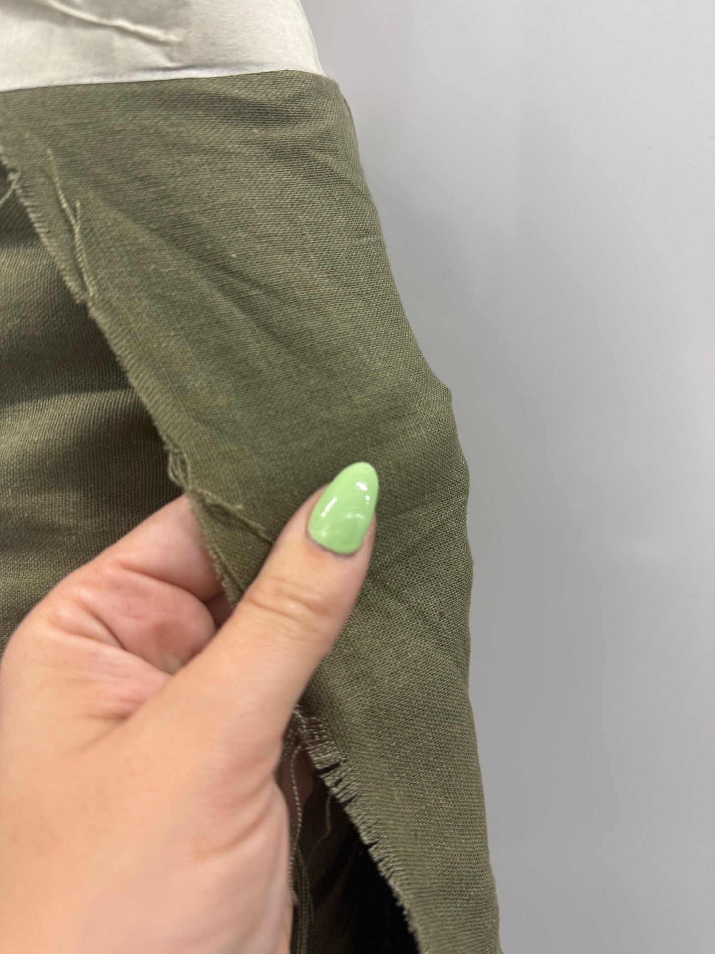 Olive Green Cotton Linen 19 Yards