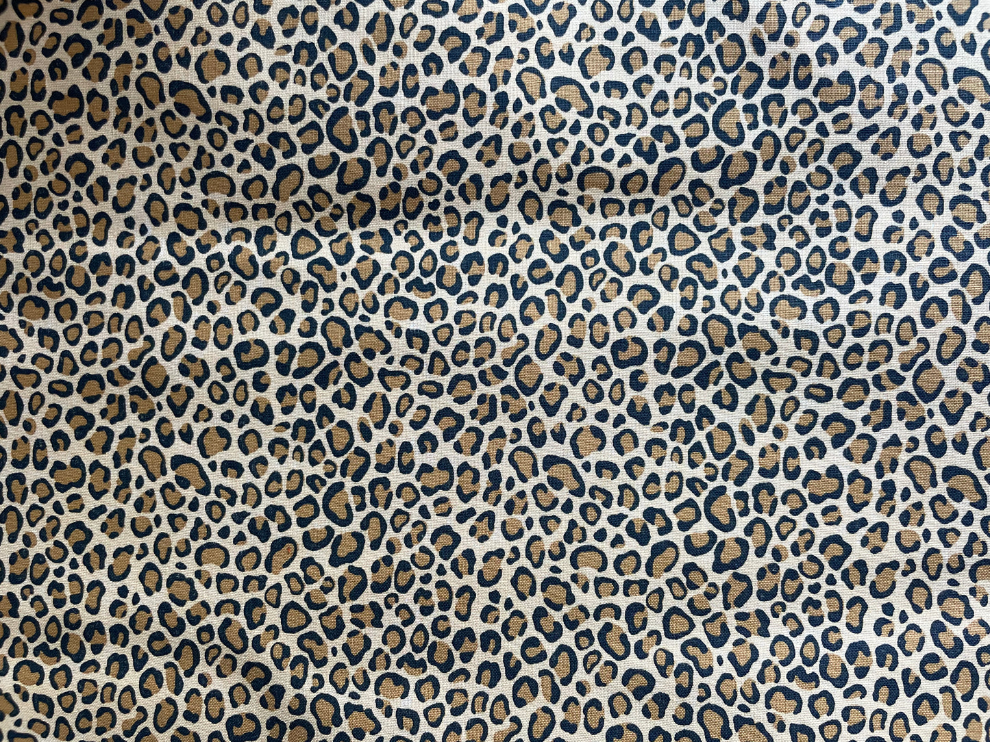 Brown Tan Black Leopard Print Cotton Quilt Poplin “Wild Cat”