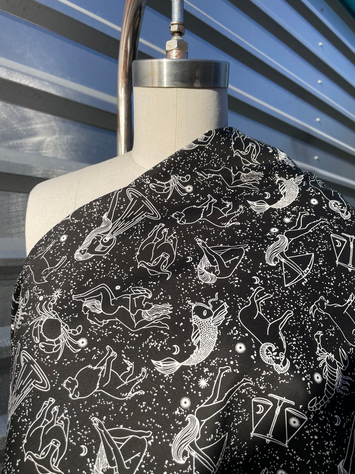 Black White Illustration Zodiac Astrology Cotton Sateen Woven “ I See My Sign”