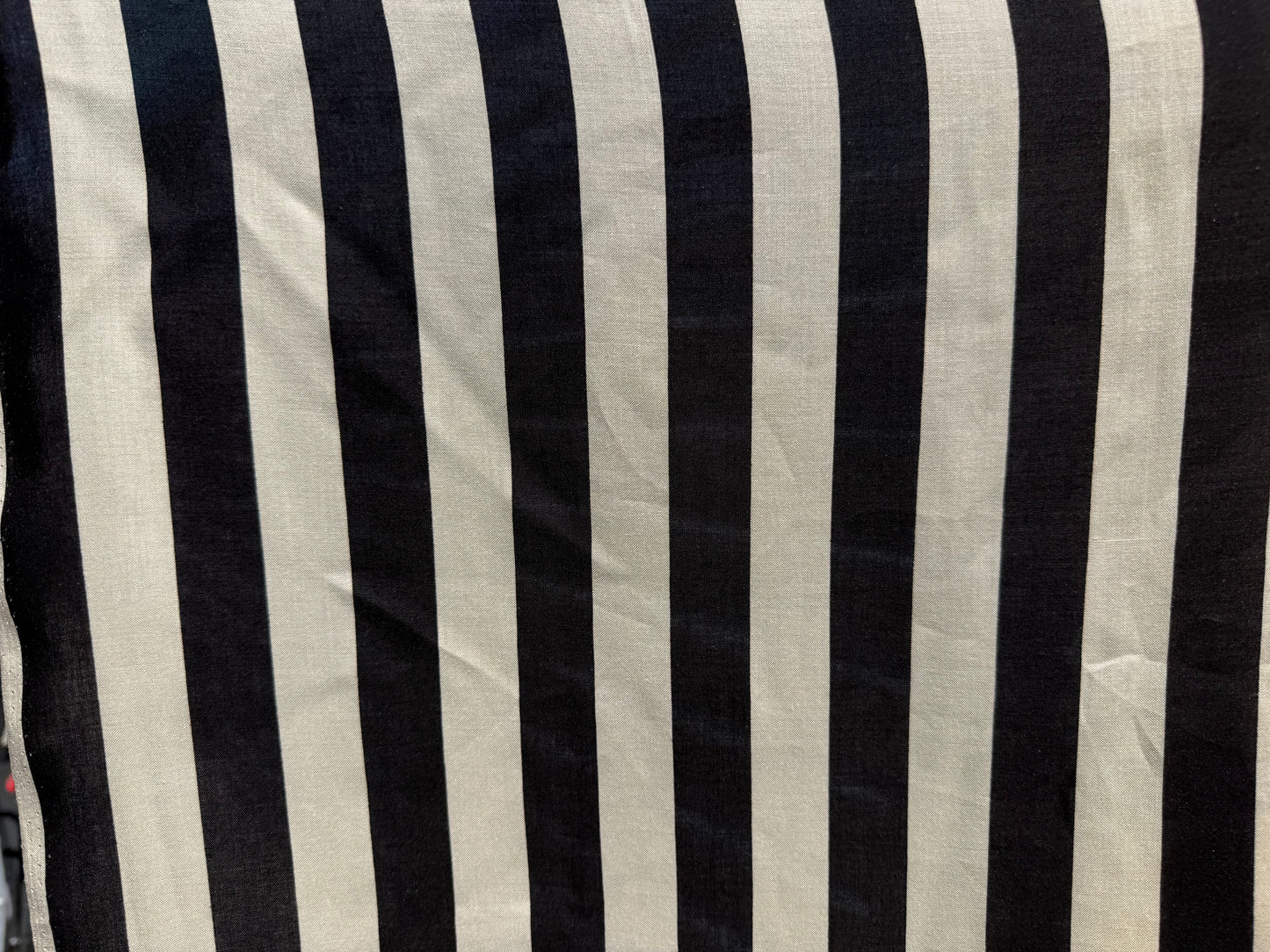 Black Ivory Veritcal 1 Inch Strpe Print Rayon Challis Woven "B.Juice"