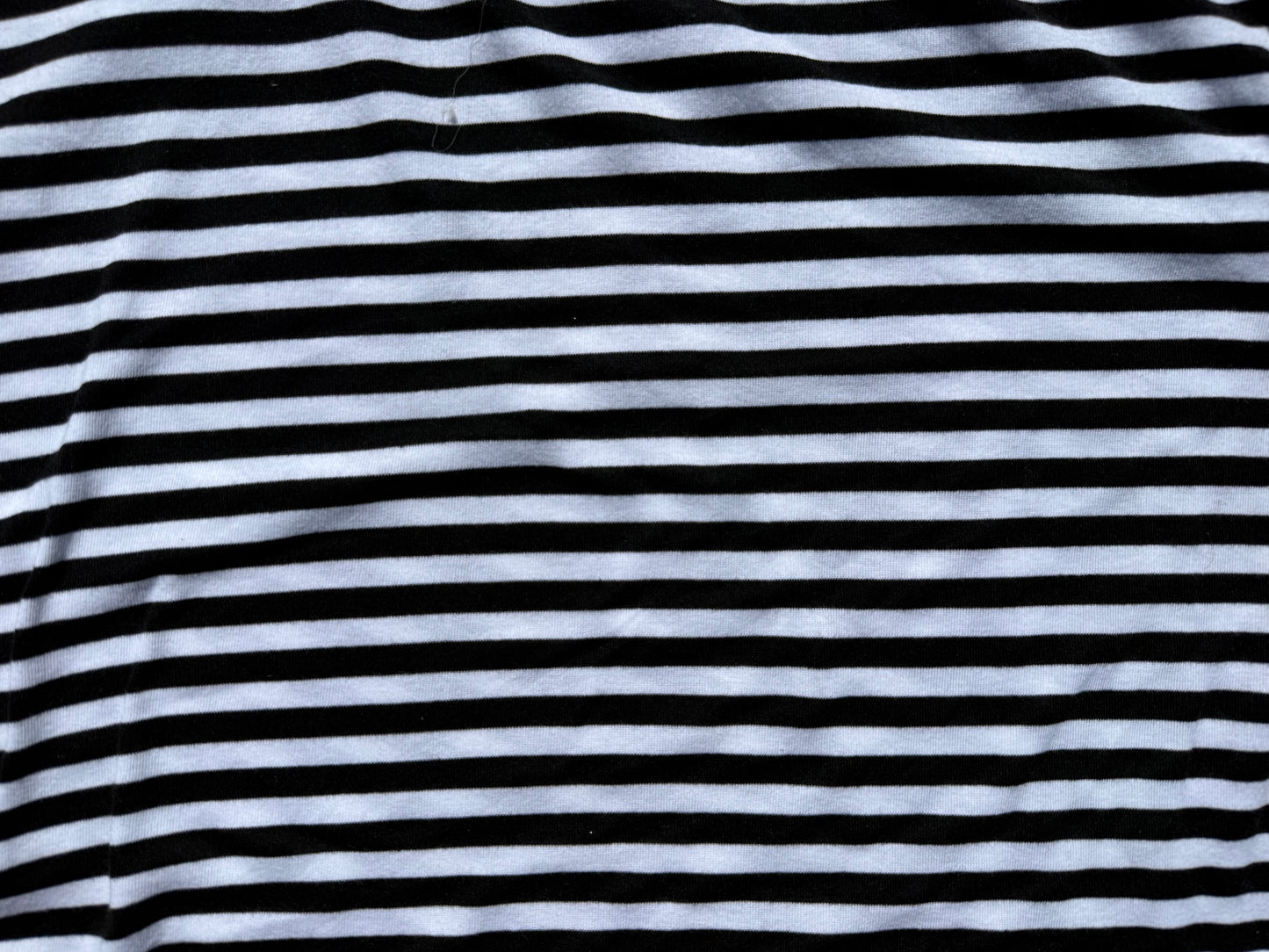 Black White Medium Stripe Cotton 1x1 Baby Rib Jersey Knit “Pirate Life”