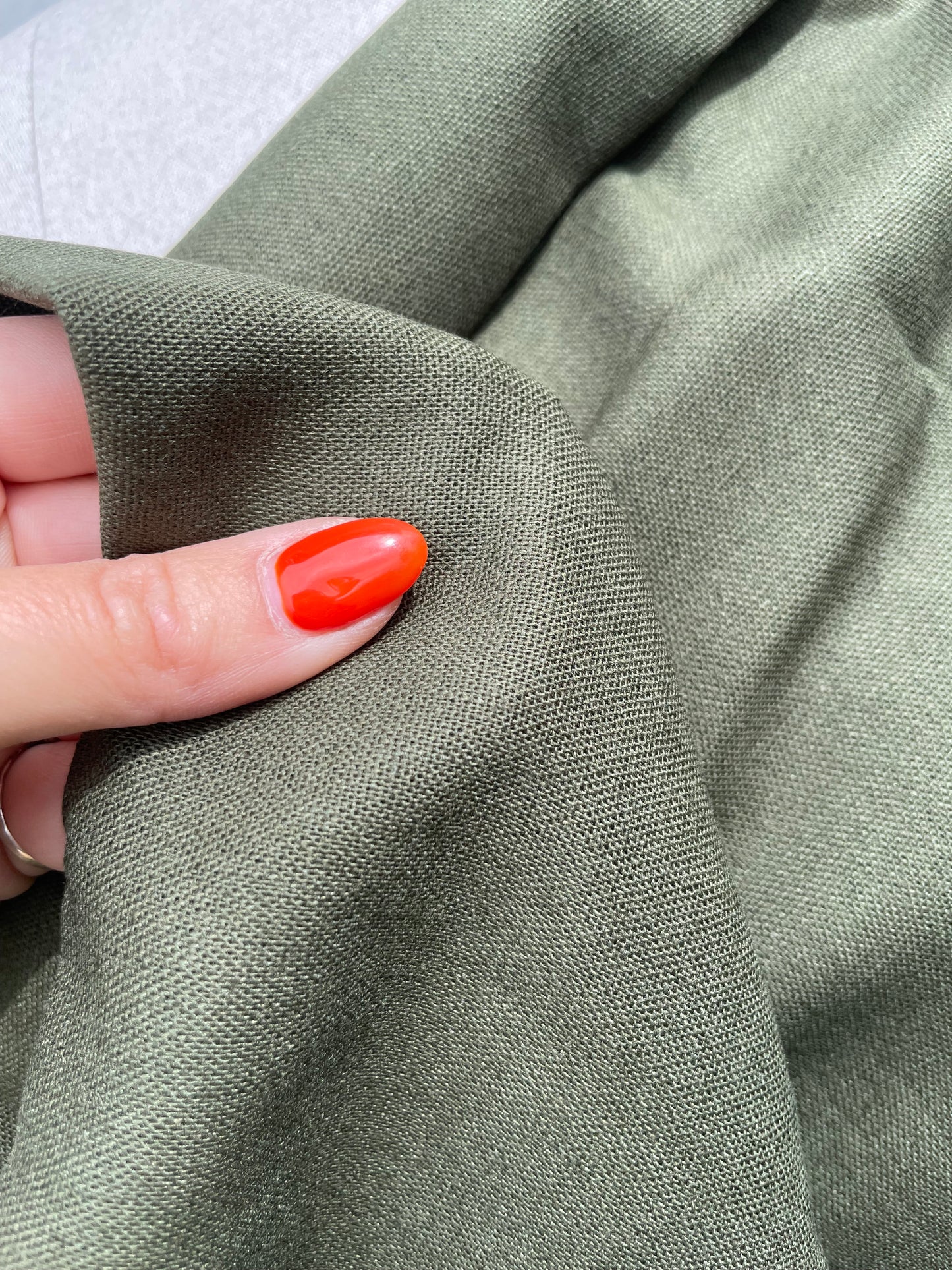 Olive Green  Cotton Linen Solid Blend "Olive Juice"