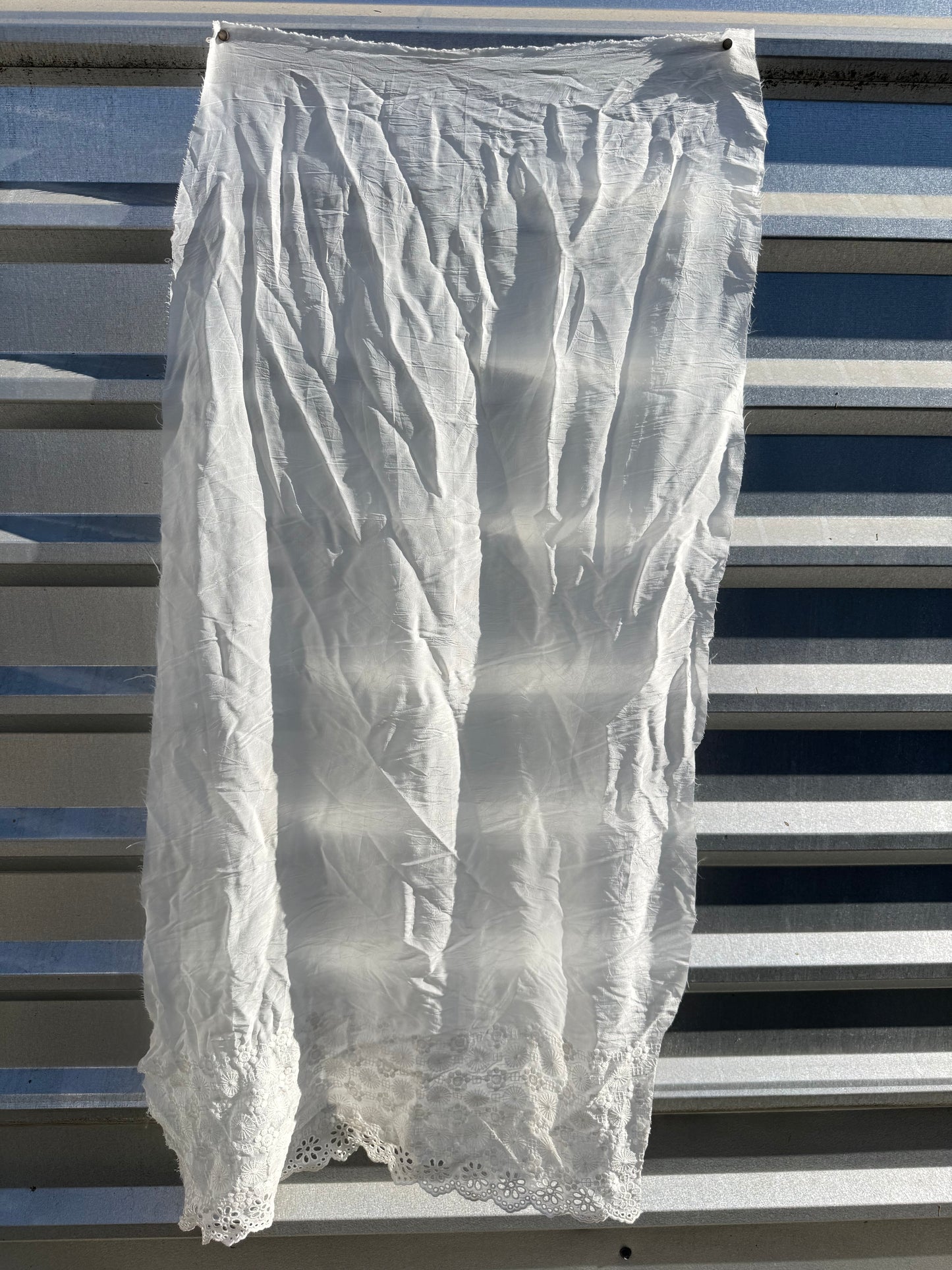White Embroidered Eyelet Cupro Rayon Woven “Sweet Edge”