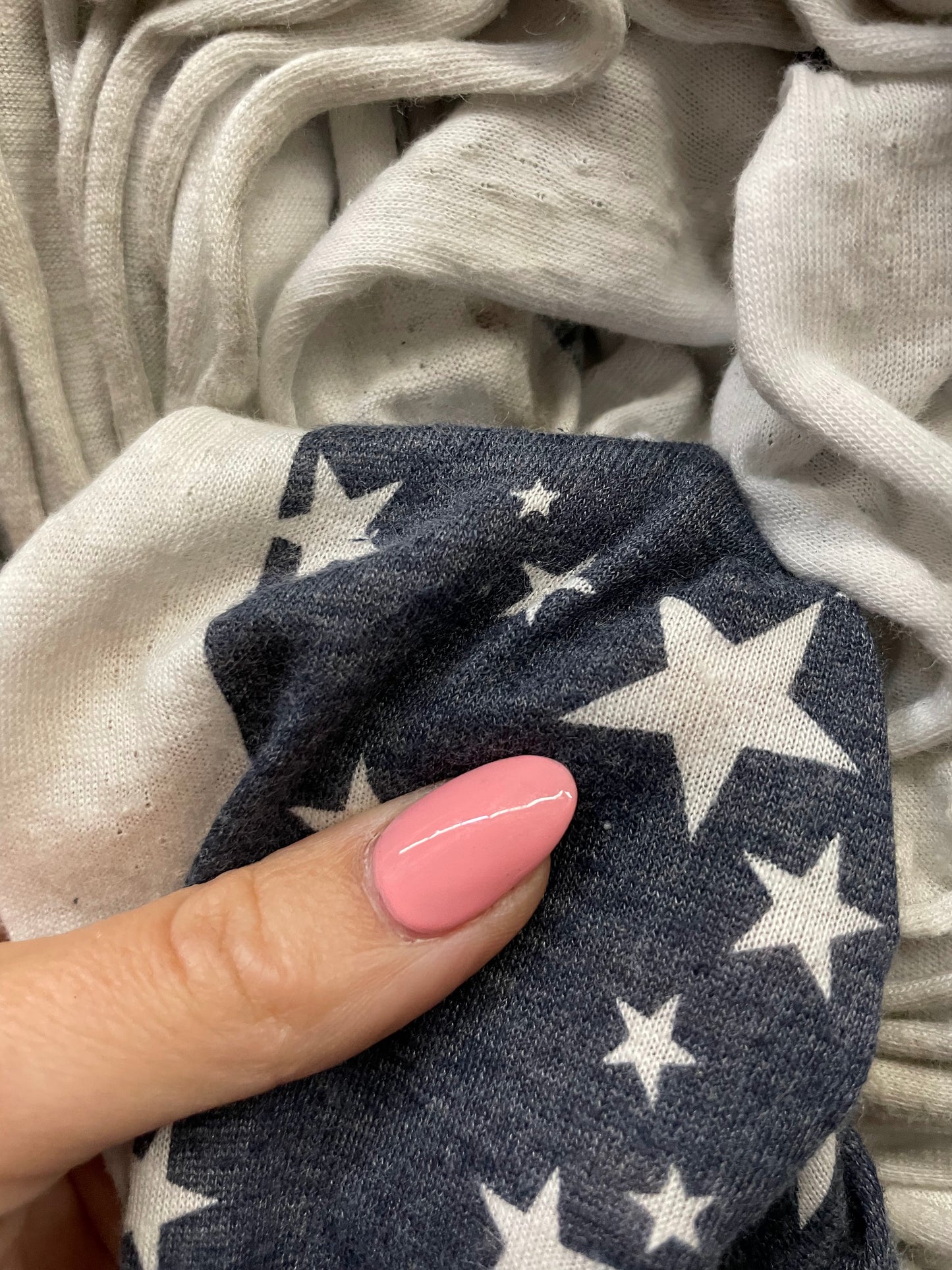 Faded Blue White Stars Rayon Spandex Jersey "Dreamy Nights"