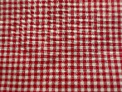 Red White Mini Gingham Plaid Cotton Spandex Poplin Woven "Darling Picnic"