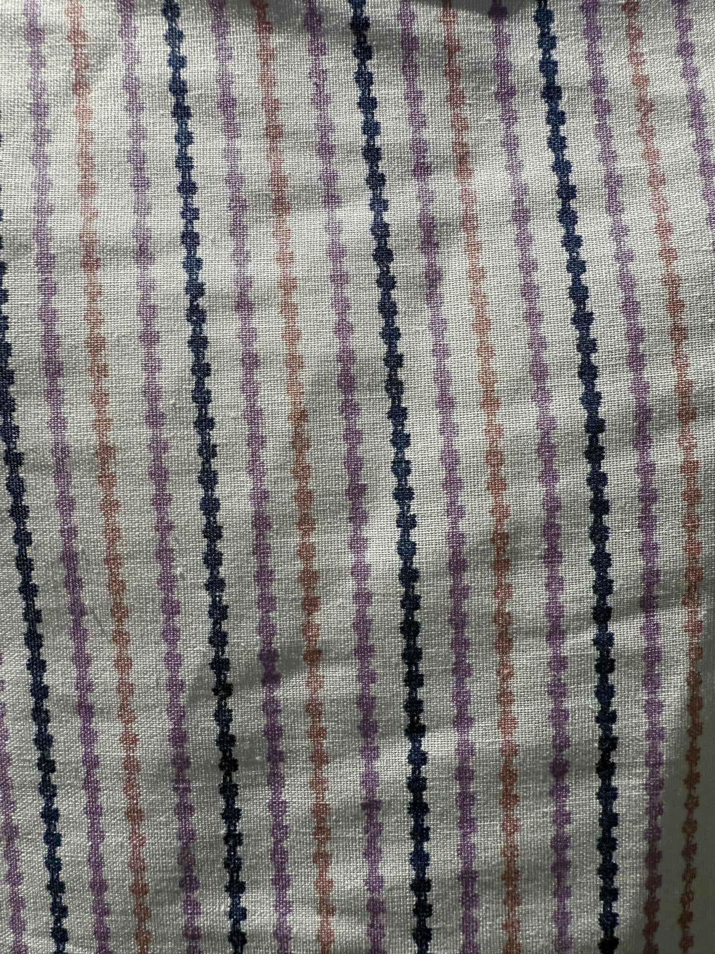 Pink Purple Blue Stripe Cotton Jacquard Woven "Polly's World"