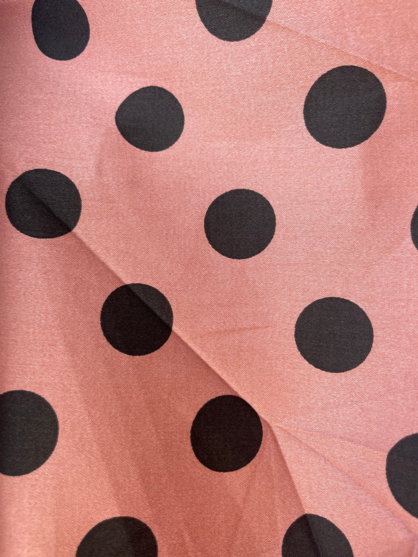 Mauve Pink Black Polkadot Cotton Spandex Sateen Woven “Miss Sophisticated “