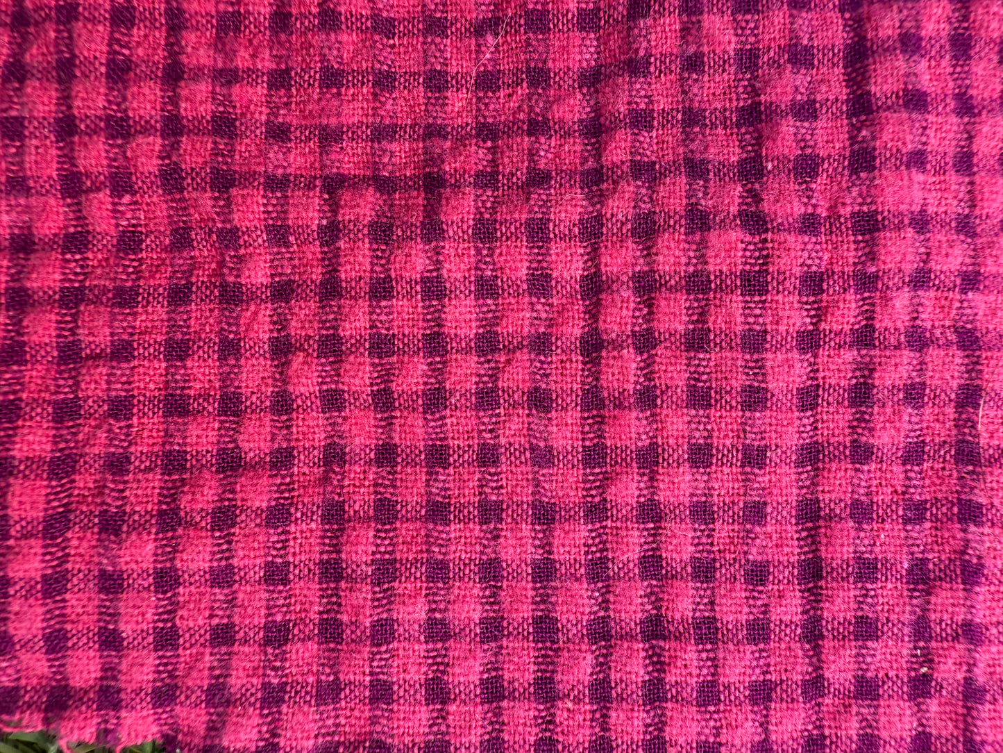 Pink Magenta Check Mini Plaid Cotton Woven "Kelly in Pink"