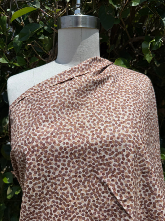 Tan Brown Abstract Dot Quilt Cotton Print Poplin “Dottie”