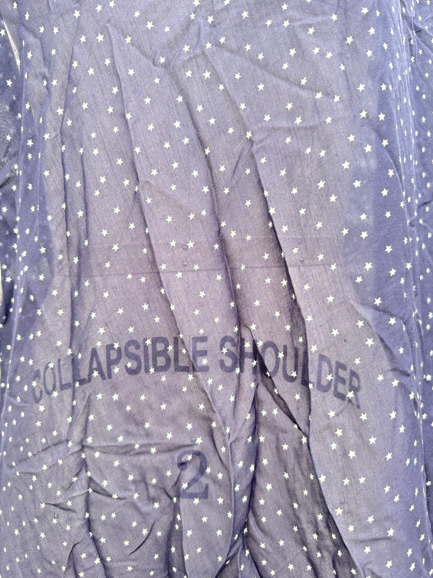 Navy Blue White Mini Star Print Cotton Voile Shirting Woven "Starlynn"