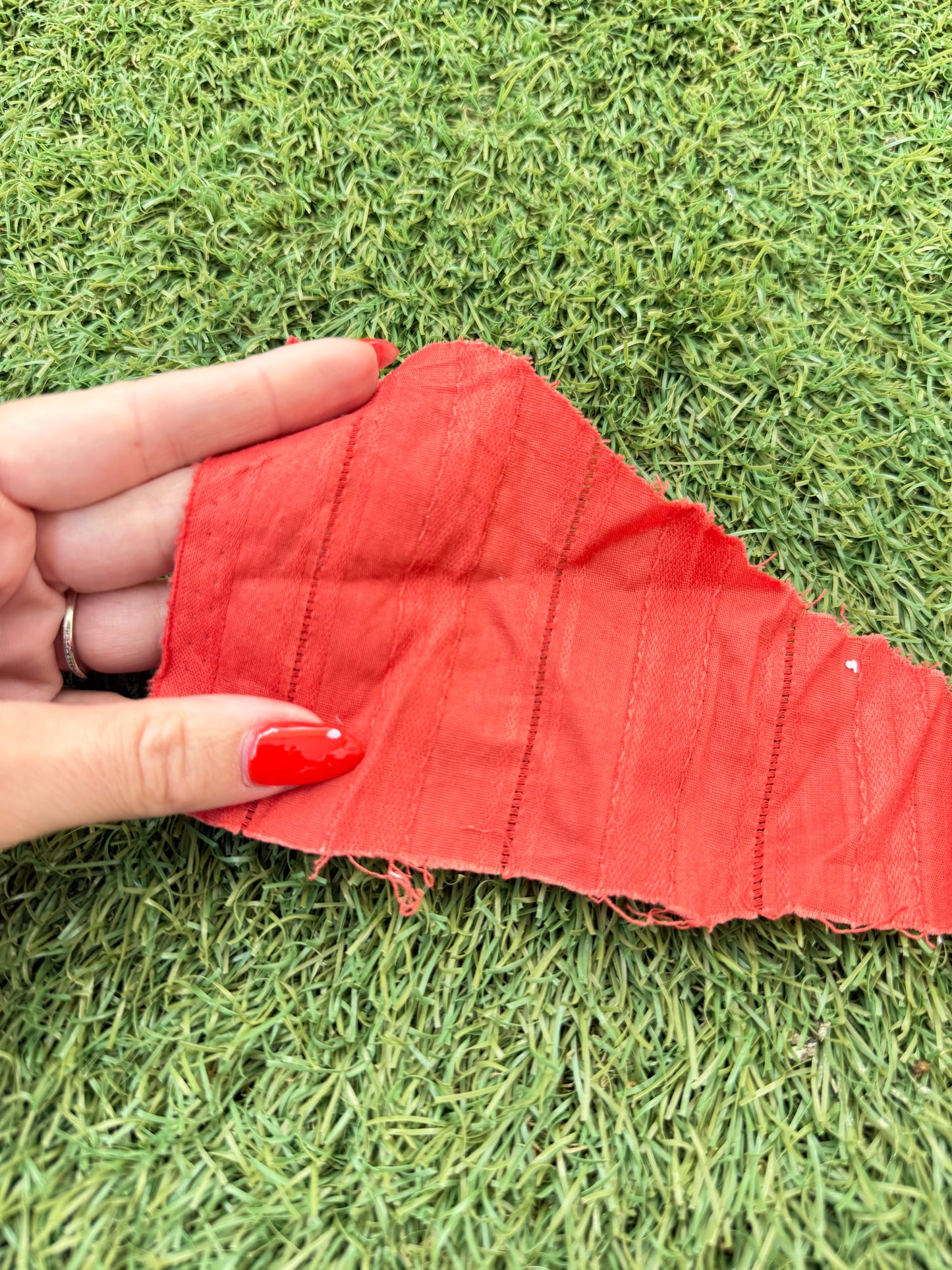Red Cotton Poplin Jacquard Woven "A Little Country"