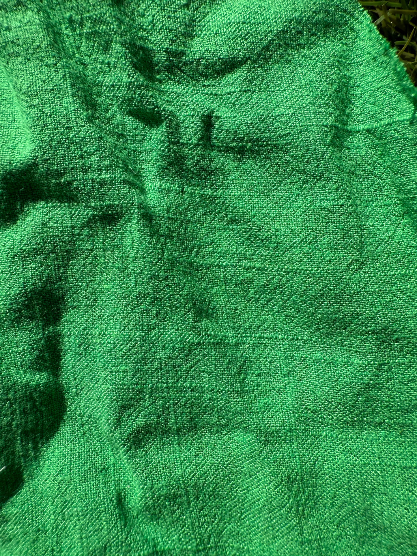 Green Rayon Linen Crepe Woven "Luck of the Irish"