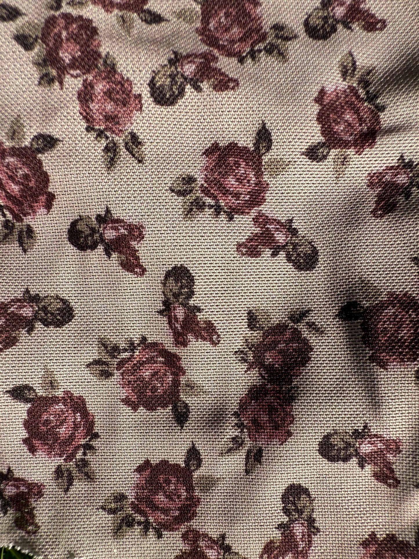 White Green Mauve Micro Stretch Mesh Polyester Spandex Knit "Sheryle's Garden"