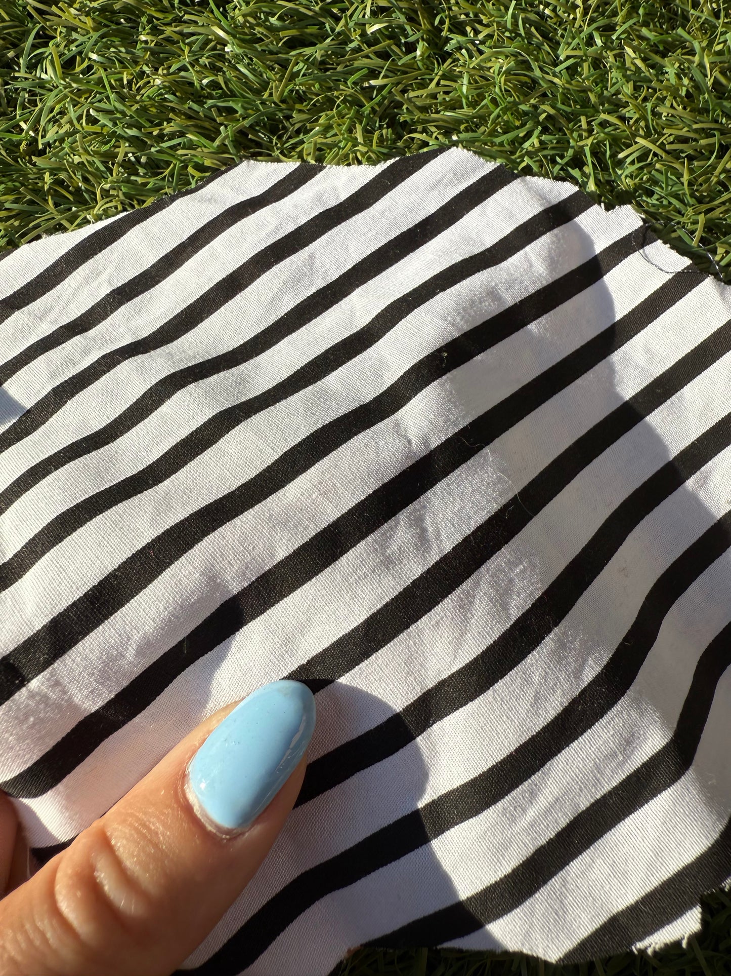Black White Vertical Stripe Cotton Spandex Poplin Woven "Line of Beauty"
