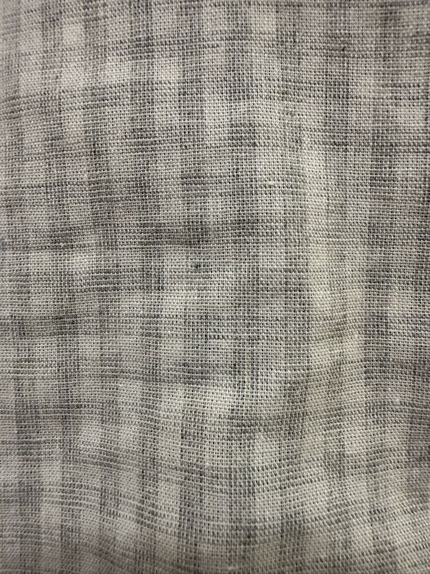 White Light Gray Plaid Linen Cotton Woven "Glazed Windows"