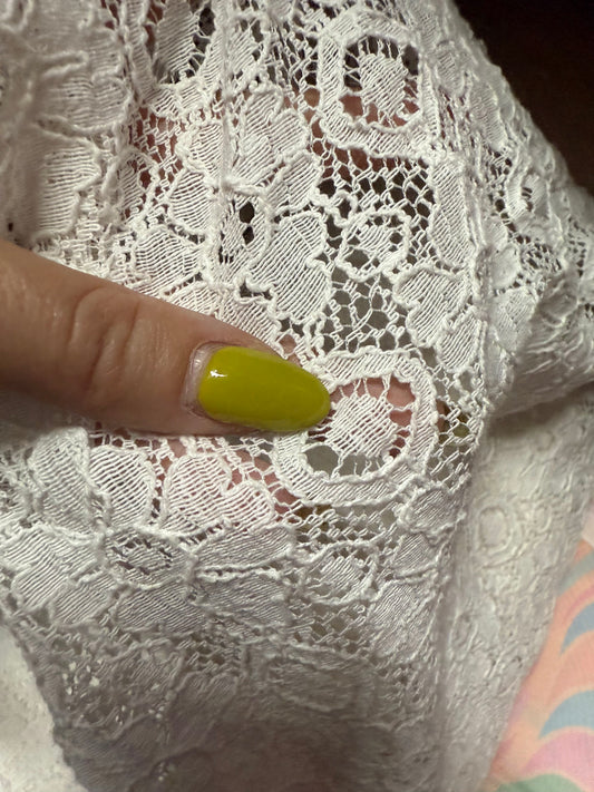 White Lace Cotton Polyester Boho Woven Lace "Beach Wedding "