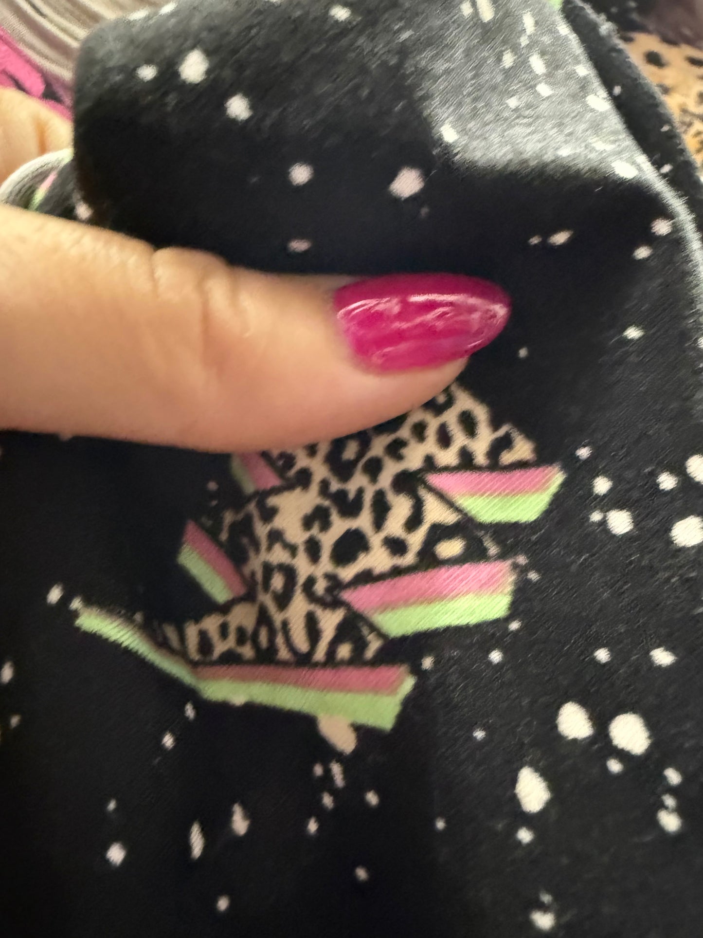Black White Pink Yellow Animal Print Lightning Bolt Splatter "Radical Bolts"
