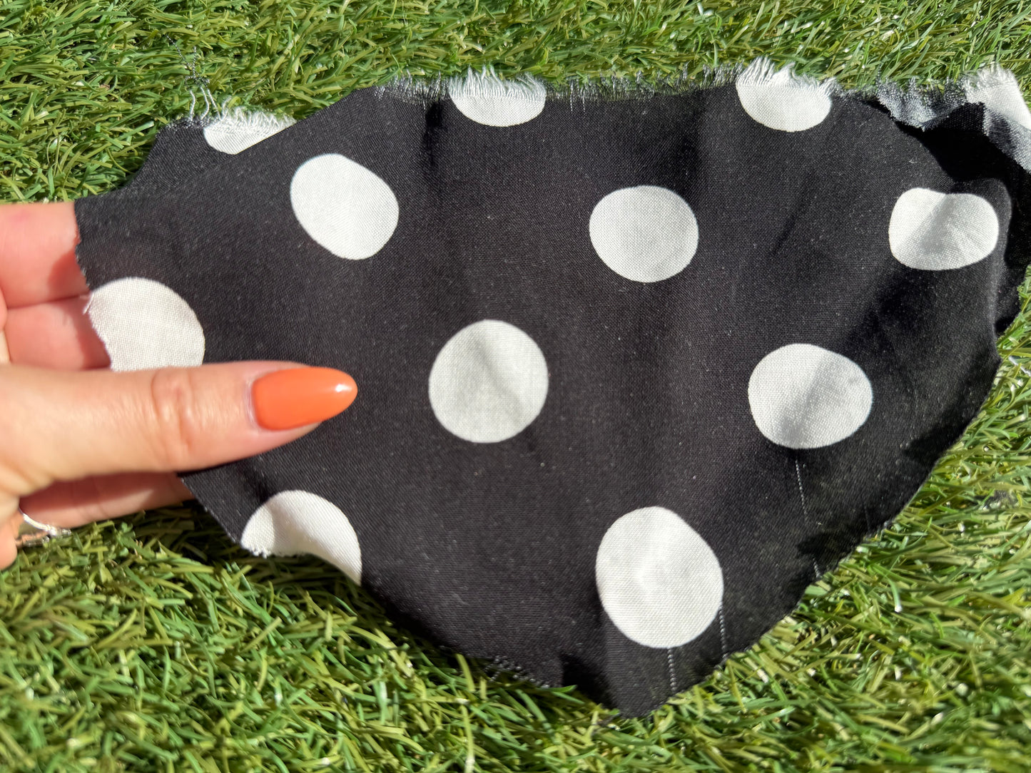 Black White Large Polka Dot Rayon Challis Woven "Lucy Twirl"