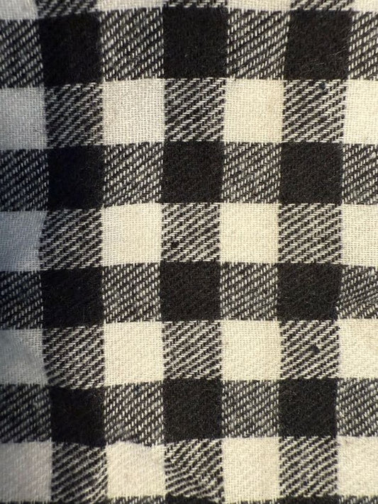 Black White Check Gingham Cotton Flannel "Checks n' Balances "
