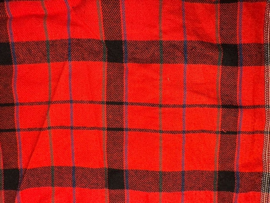Red Black Blue Plaid Cotton Flannel "Sid "