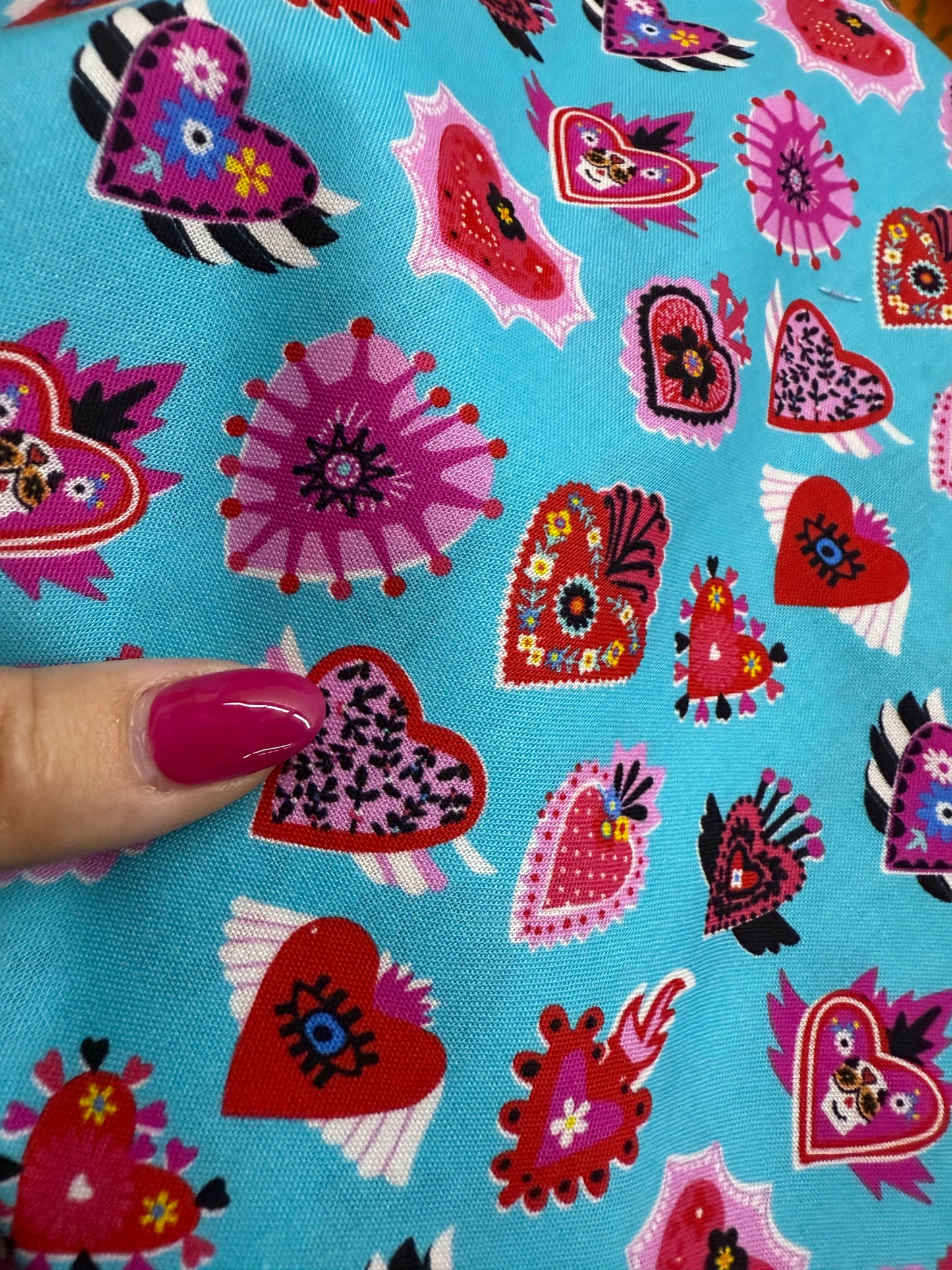 Blue Red Pink Black Yellow White Heart Eyes Wings Floral Skeleton Cross Fire "Mystic Flames of the Heart"