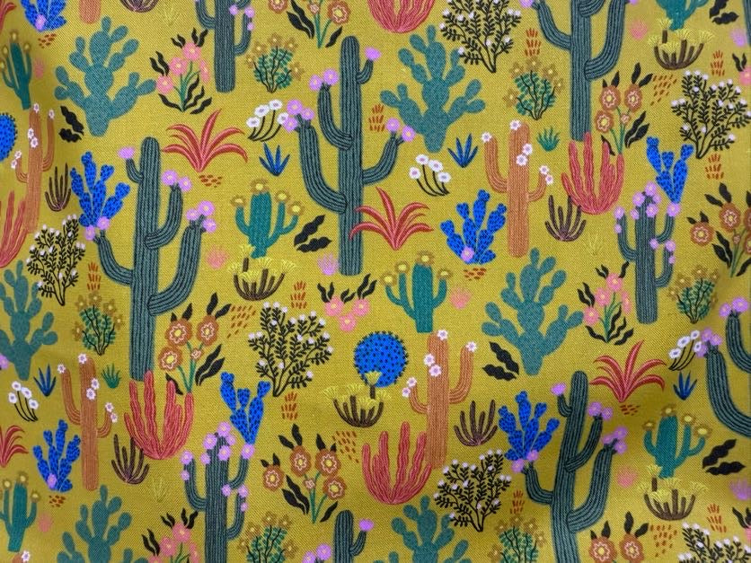 Green White Pink Blue Orange Red Yellow Black Brown Lavender Cactus Floral "Bright and Blooming"