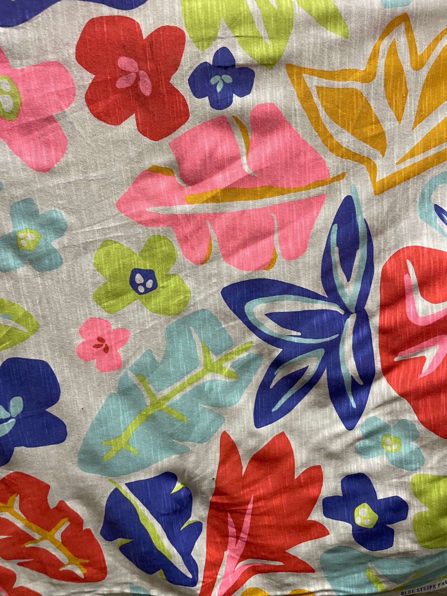 Neon Plants Tropical Jungle Leaf Print Slub Cotton Jersey "Neon Plant Party"
