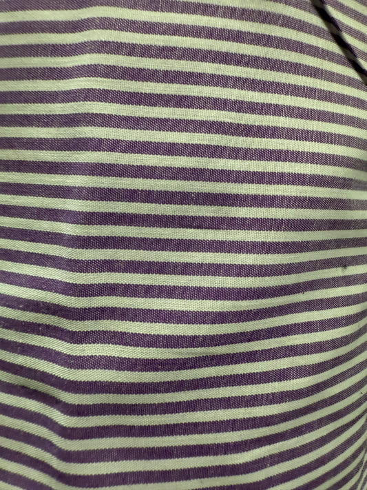 White Purple Thin Stripe Cotton Spandex Poplin Shirting "Very Purple"