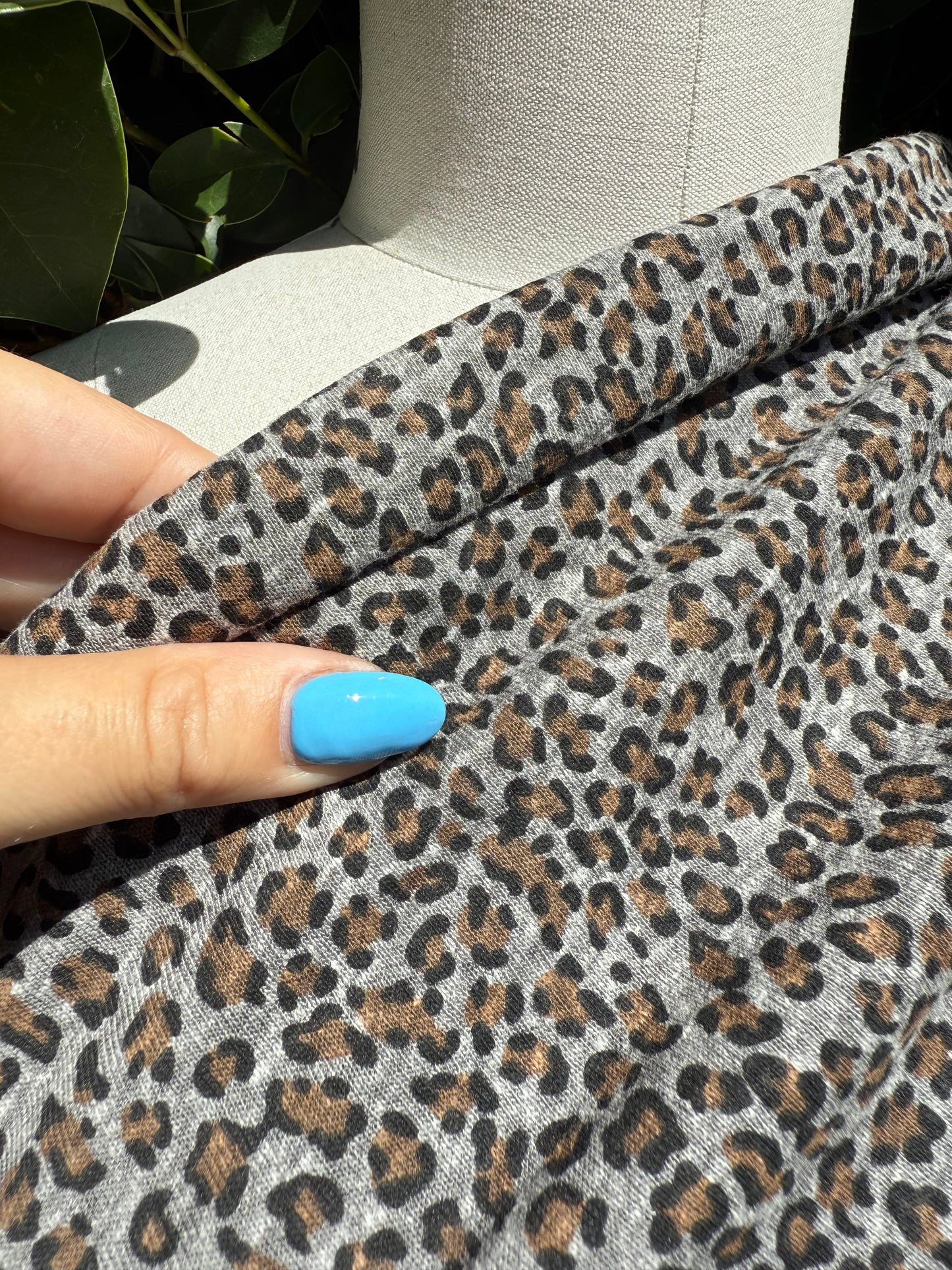 Leopard Gray Yellow Black Animal Print Soft Vintage Cotton Jersey "Wild'n'Comfy"