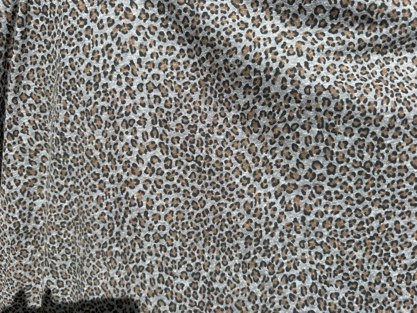 Leopard Gray Yellow Black Animal Print Soft Vintage Cotton Jersey "Wild'n'Comfy"