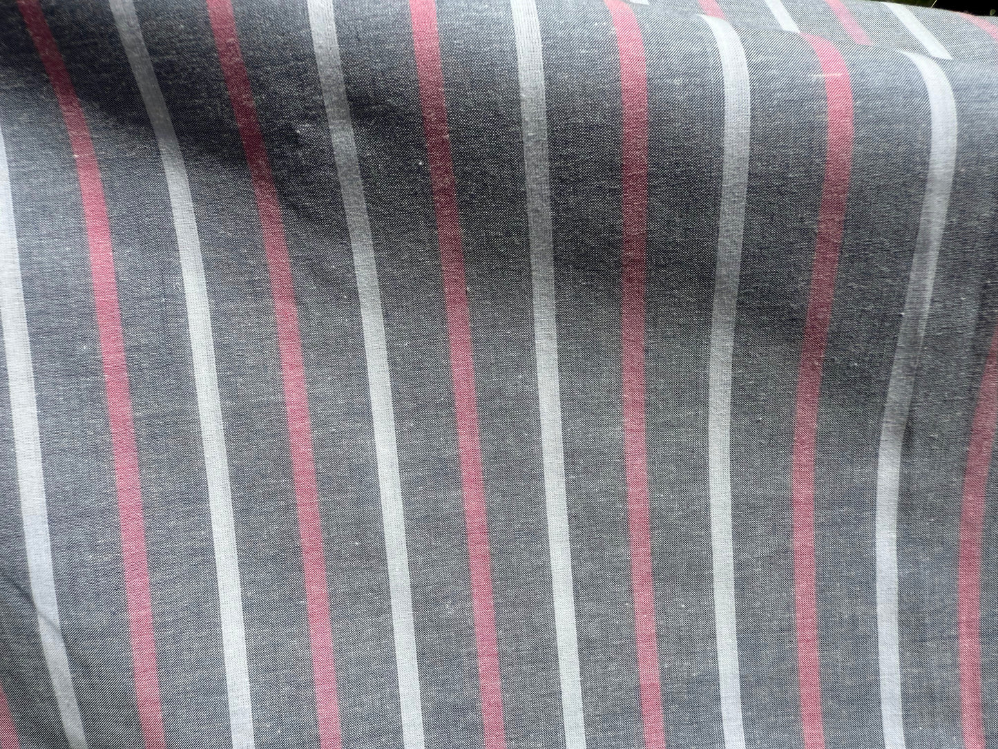 Blue Pink White Stripe Cotton Voile Woven Fabric "Little Lisa"