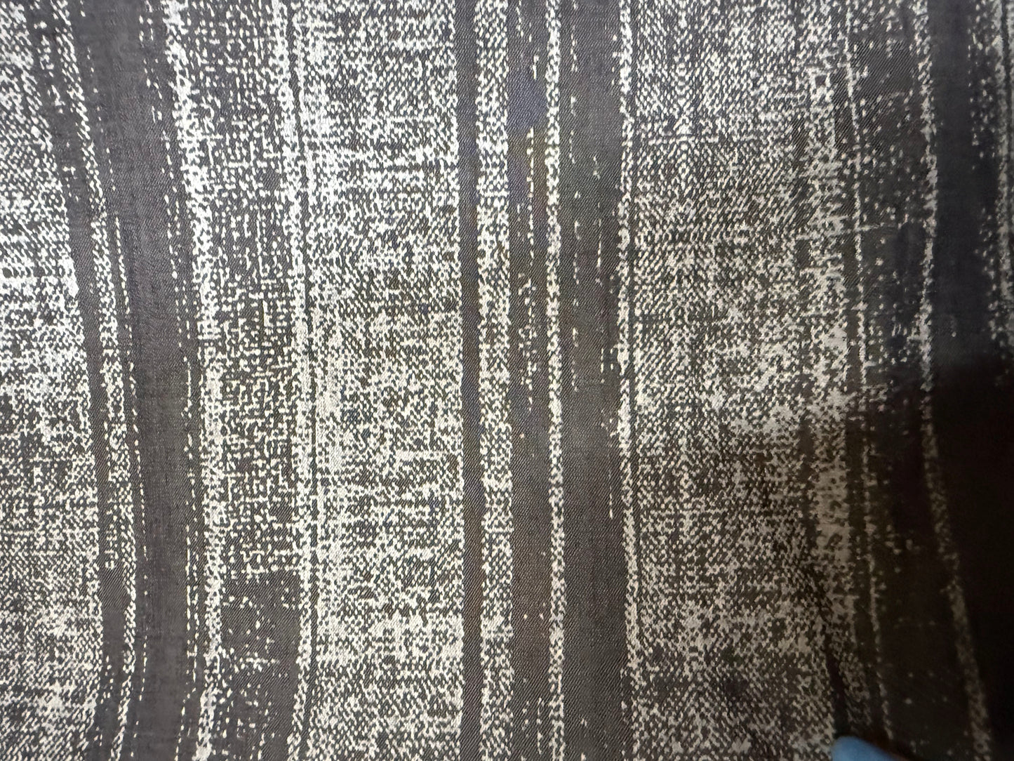 Blue Chambray Abstract Static Stipes Tencel Woven "Radio Static "