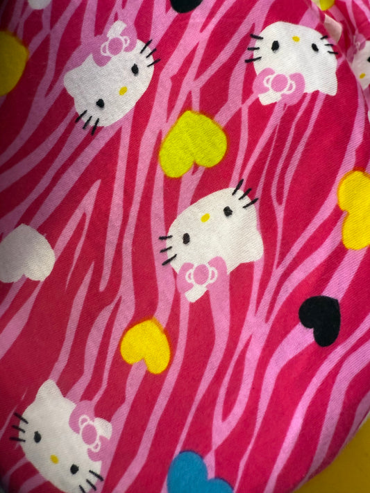 Pink White Yellow Blue Black Heart Hello Kitty Zebra Animal Stripe "Hello Cat"