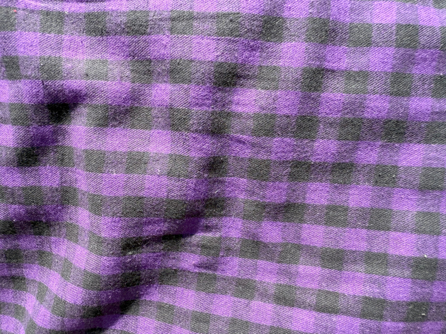 Purple Black Plaid Cotton Flannel Woven "Michelle's Plaid"