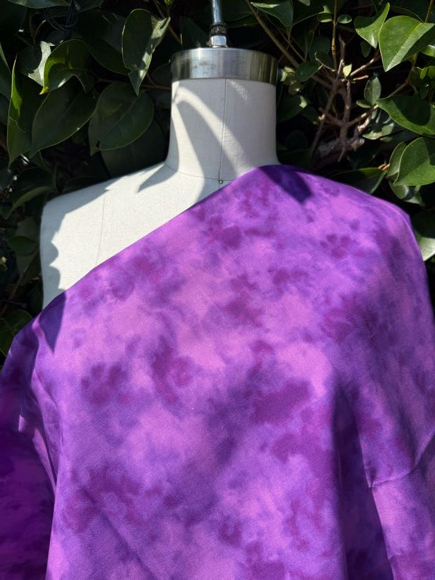 Purple Tie-Dye Quilt Cotton Poplin Woven "Psychedeli-ink"