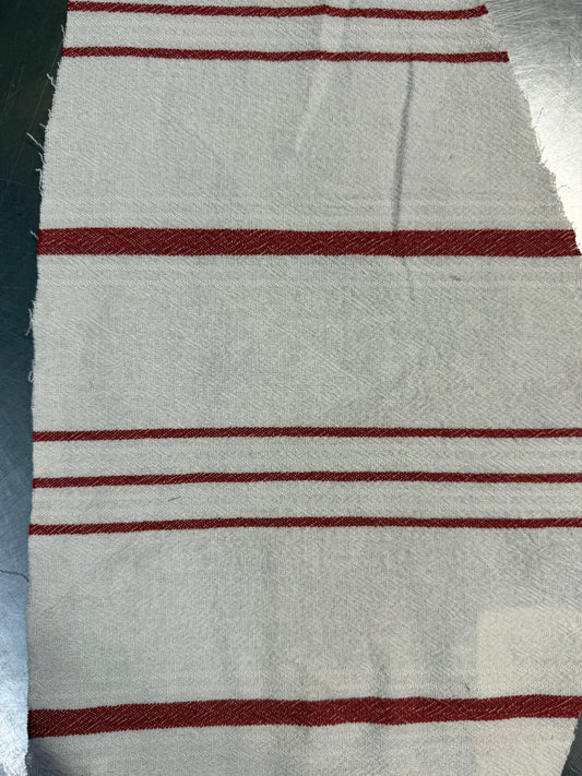 White Red Thin Stripe Cotton Gauze "Tea Towel"