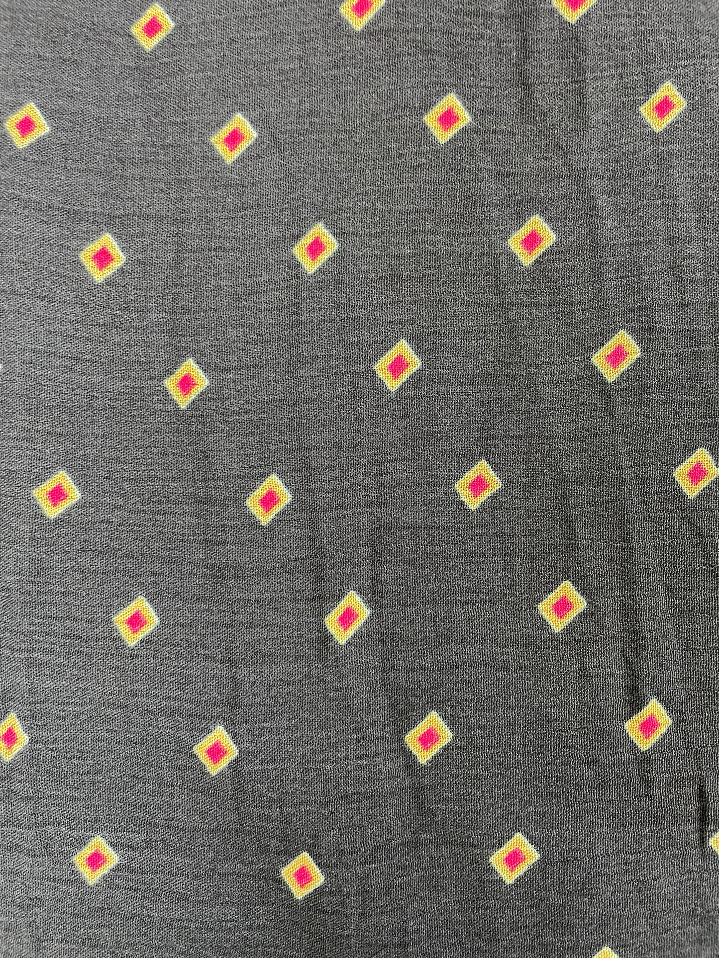 Blue Pink Minimal Diamond Print Soft Rayon Crepe " Diamond Deal"