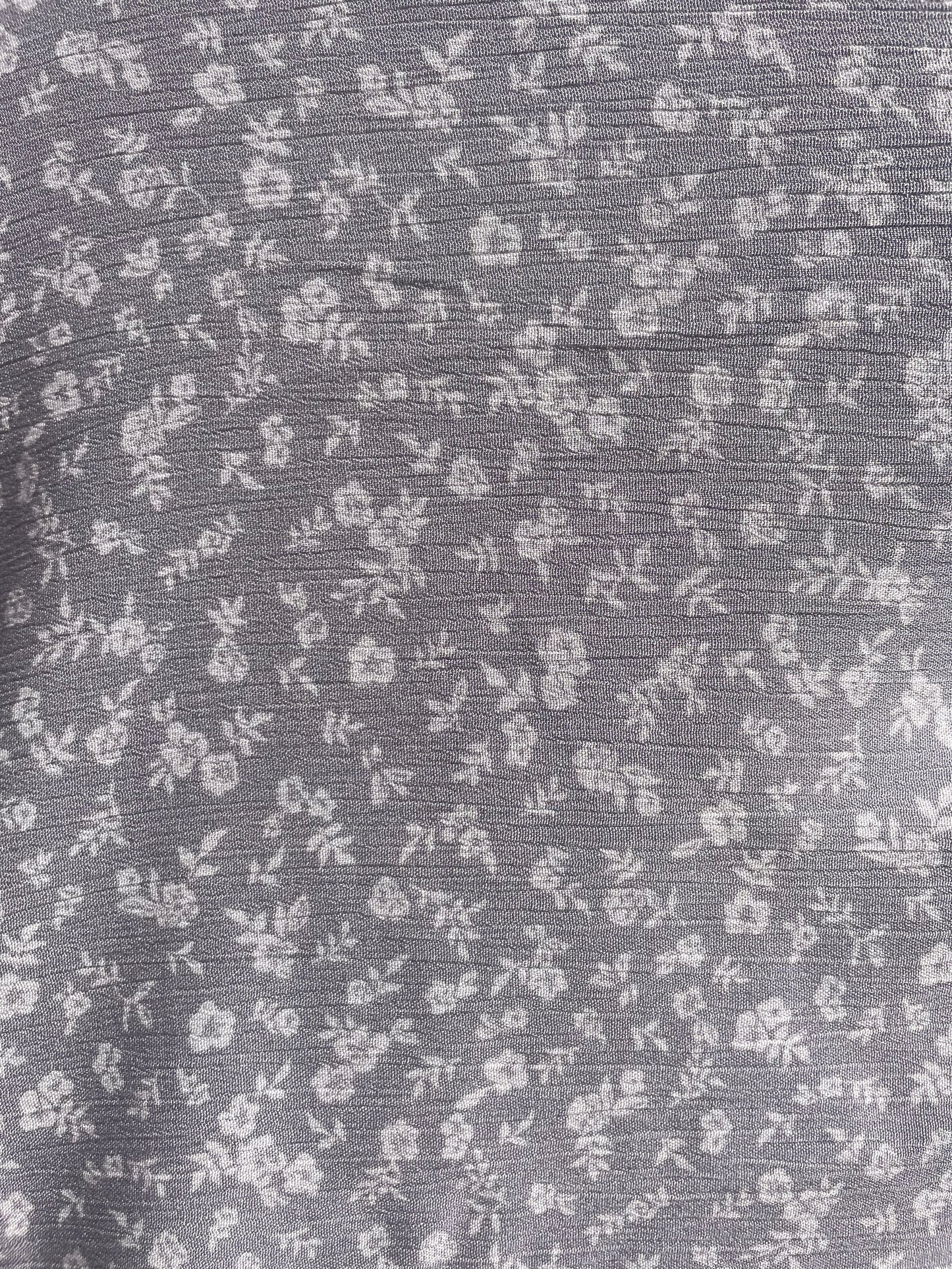Grey Floral Soft Rayon Crepe "Moody Charlotte"