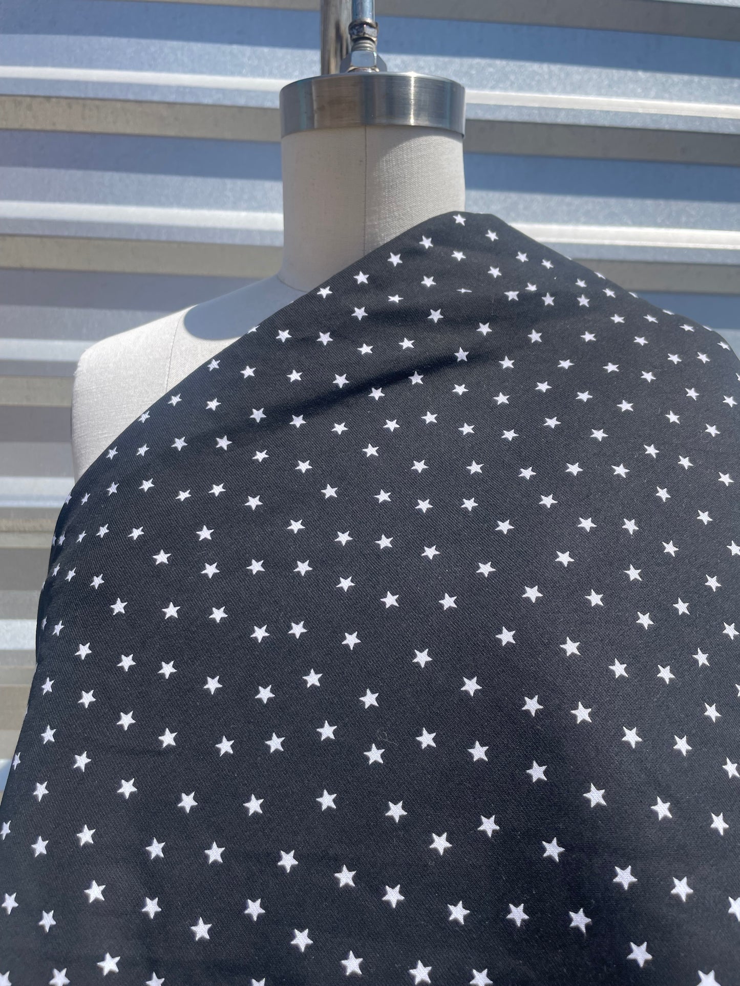 Black White Mini Star Print thick Cotton Vintage Jersey "I am a Star"